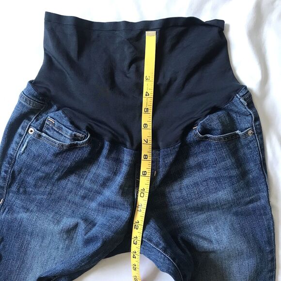 Old Navy Maternity Jeans Med Wash Stretch Full Panel Skinny Size 8 Distressed - Picture 7 of 9